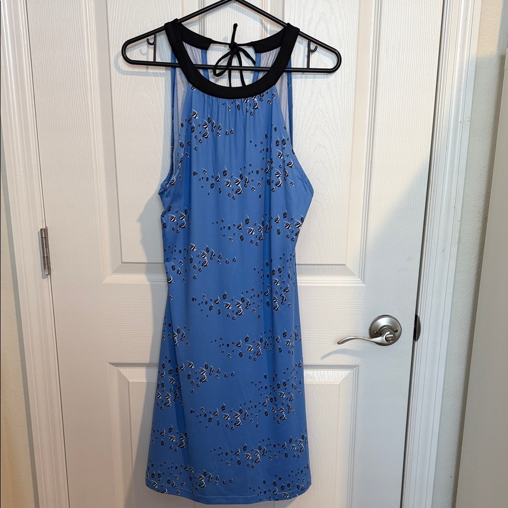 Reel Legends Performance Outfitters Blue and Black/fish Sleeveless dress pockets